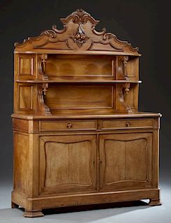 French St. Hubert Style Carved Walnut Sideboard, l