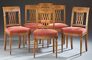 Set of Six French Carved Cherry Directoire Style D