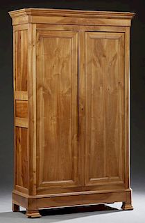 Louis Philippe Carved Cherry Armoire, 19th c., the