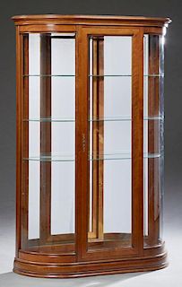 Louis Philippe Style Curved Glass Curio Cabinet, c