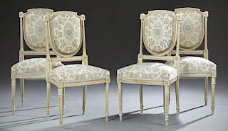 Set of Four French Louis XVI Style Polychromed Sal