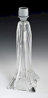 French Crystal Lamp, 20th c., of tapering lobed sq
