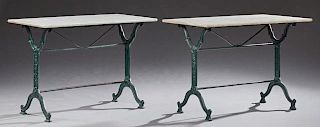 Pair of French Cast Iron Bistro Tables, 19th c., t