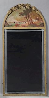 Unusual Wrought Iron Trumeau Mirror, early 20th c.