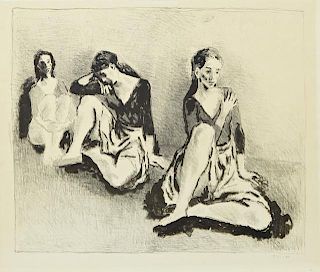 Moses Soyer (1899-1974), "Ballet Dancers," 20th c.