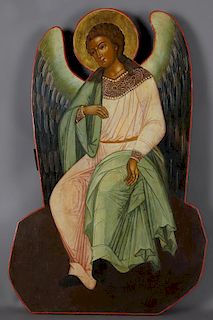 Large Russian Icon of the Angel of God, 19th c., o