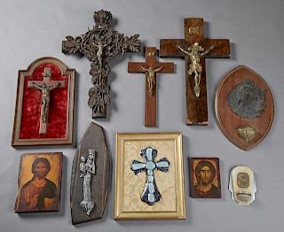 Group of Ten French Religious Items, 20th c., cons