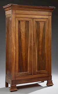 French Louis Philippe Carved Walnut Armoire, 19th