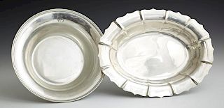 Two Sterling Serving Bowls, early 20th c., one of
