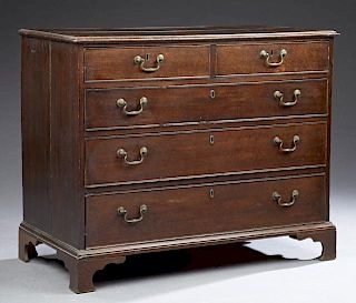 English George III Carved Oak Chest, 19th c., the