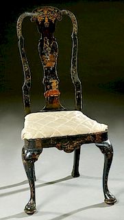 Dutch Queen Anne Style Lacquered Side Chair, late
