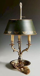 French Style Silverplated Bouillotte Lamp, 20th c.