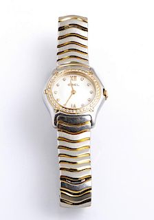 Lady's 18K Yellow Gold and Stainless Steel Ebel "C