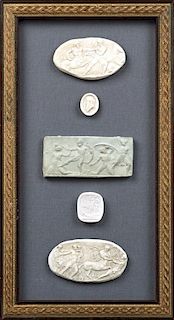 Group of Five Plaster Intaglios, 19th c., Grand To