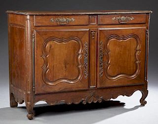 French Louis XV Style Carved Cherry Sideboard, ear