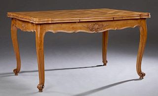 French Louis XV Style Carved Cherry Draw Leaf Dini