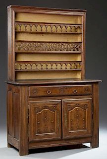 French Provincial Carved Oak Vaisselier, mid 19th