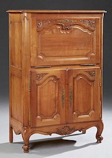 French Louis XV Style Parquetry Inlaid Cherry Dry
