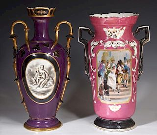 Two Continental Porcelain Vases, 19th c., one of b