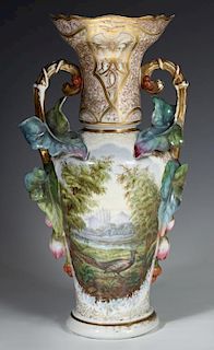 Unusual Old Paris Porcelain Vase, 19th c., the und