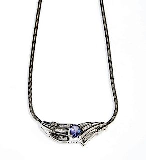 14K White Gold Necklace, the integral wing form pe