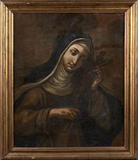 Italian School, "The Madonna," 18th c., oil on can