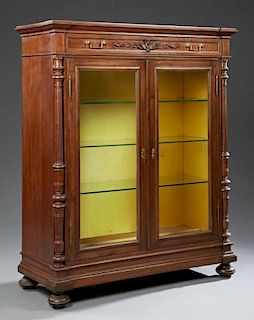 French Louis XIII Style Carved Walnut Bookcase, 20