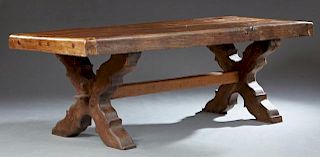 French Provincial Carved Oak Farm House Table, 19t