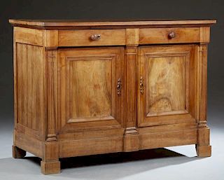French Louis Philippe Carved Walnut Sideboard, mid