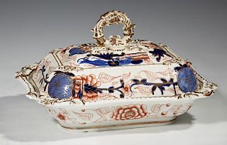 English Ironstone Covered Vegetable Dish, 19th c.,