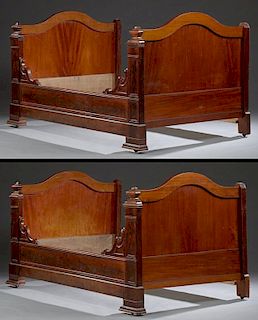 Pair of Louis Philippe Carved Mahogany Lits du Coi