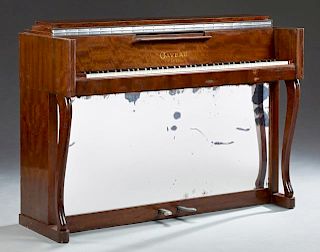 French Empire Style Carved Mahogany Piano, early 20th c., of petticoat table form, by Gaveau, Paris, no. 97963, with a lyre form music stand, on serpe