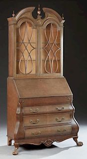 American Chippendale Style Carved Walnut Secretary