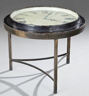 Contemporary Iron Clock Face Table, 20th c., of ci