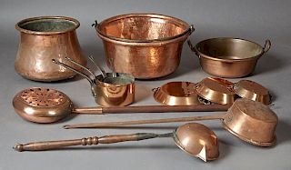 Group of Thirteen French Provincial Copper Pieces,