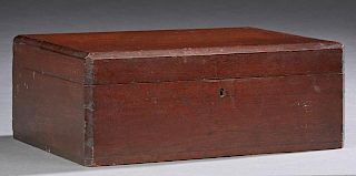 Carved Walnut Document Box, late 19th c., H.- 7 in