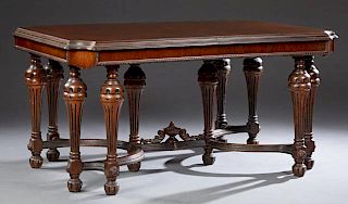 Louis XIV Style Carved Mahogany Dining Table, earl