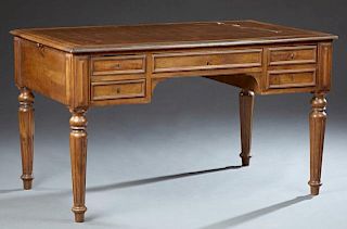 French Louis Philippe Carved Beech Desk, 19th c.,