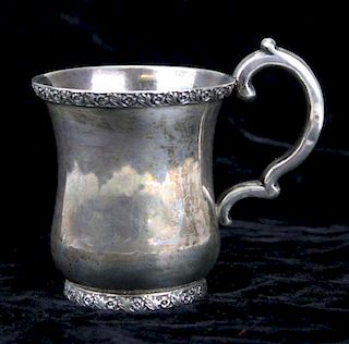 Sterling silver cup by Maltby Kingston Pelletreau (1832-1913) of Southampton New York, son of the silversmith Elias Pelletreau. Marked M. Pelletreau, 
