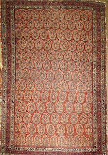 early 20th c Persian area rug with allover boteh field, 4' x 6' 2ﾔ
