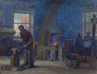 Albert H. Schmidt, (American, 18851957), The Village Blacksmith