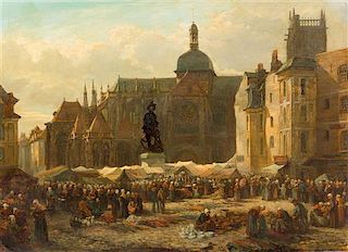* Samuel John Hodson, (British, 1836–1908), Street Market, 1881