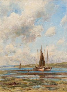 William Darling McKay, (British, 1844-1924), fishing Boats Laying Up for the Winter at Aberlady