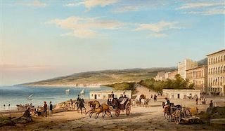 * Cornelis Christiaan Dommelshuizen, (Dutch, 1842-1928), Coastal Street Scene, 1876