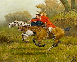 Gilbert Scott Wright, (British, 1880-1958), The Rescue at the Hunt