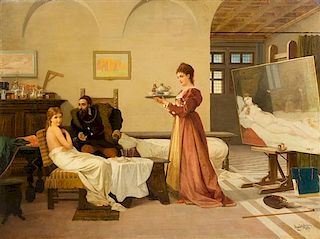 * Amos Cassioli, (Italian, 1832-1891), Tiziano's Studio, 1873