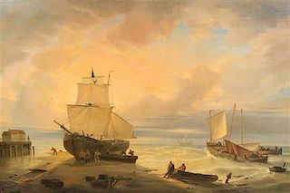 * Louis Charles Verboeckhoven, (Belgian, 1802-1889), Harbor Scene