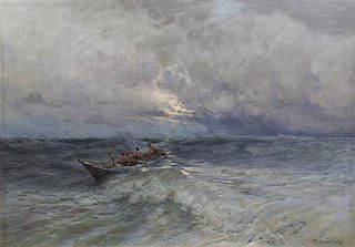 * Arthur Calame, (Swiss, 1843-1919), Fleeing from the Storm