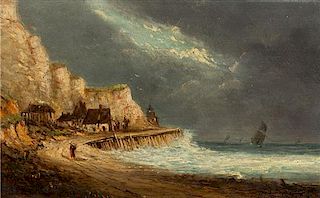 * Leon Victor Dupre, (French, 1816-1879), Coastal Scene