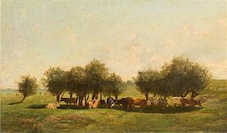 * Constant Troyon, (French, 1810-1865), Cattle in a Pasture